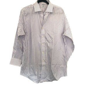 Men's Brooks Brother Button Down 16 1/2- 2/3 Non Iron 100% Cotton Stripes